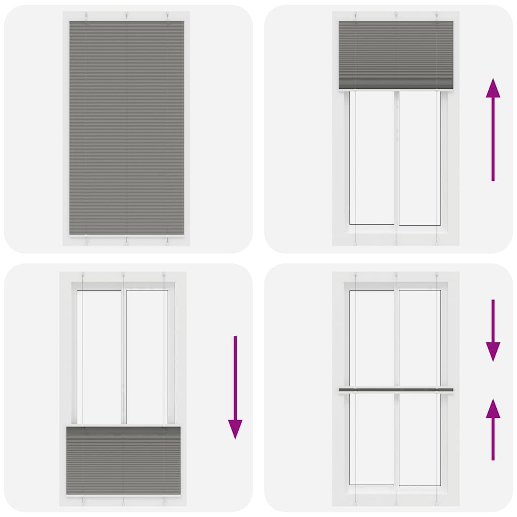 Tenda Plissettata Antracite 110x200cm Larghezza Tessuto 109,4cm | homemem39