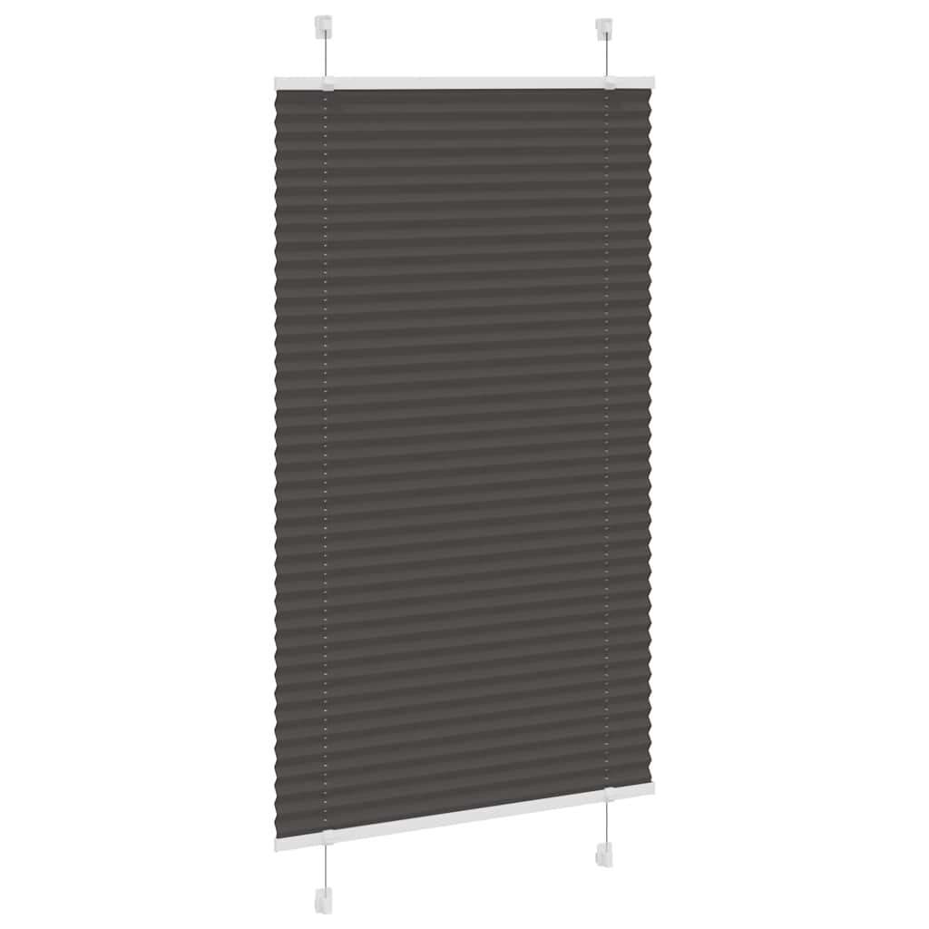 Tenda Plissettata Nera 75x100 cm Larghezza Tessuto 74,4 cm