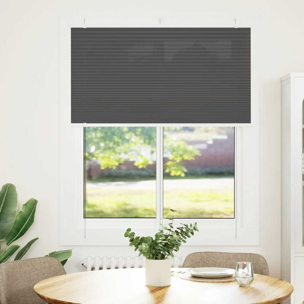 Tenda Plissettata Nera 105x100 cm Larghezza Tessuto 104,4 cm | homemem39