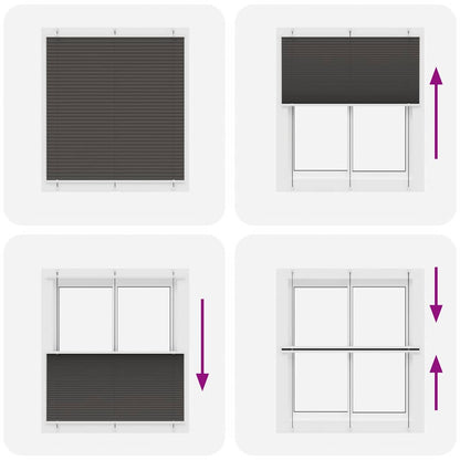 Tenda Plissettata Nera 115x100 cm Larghezza Tessuto 114,4 cm