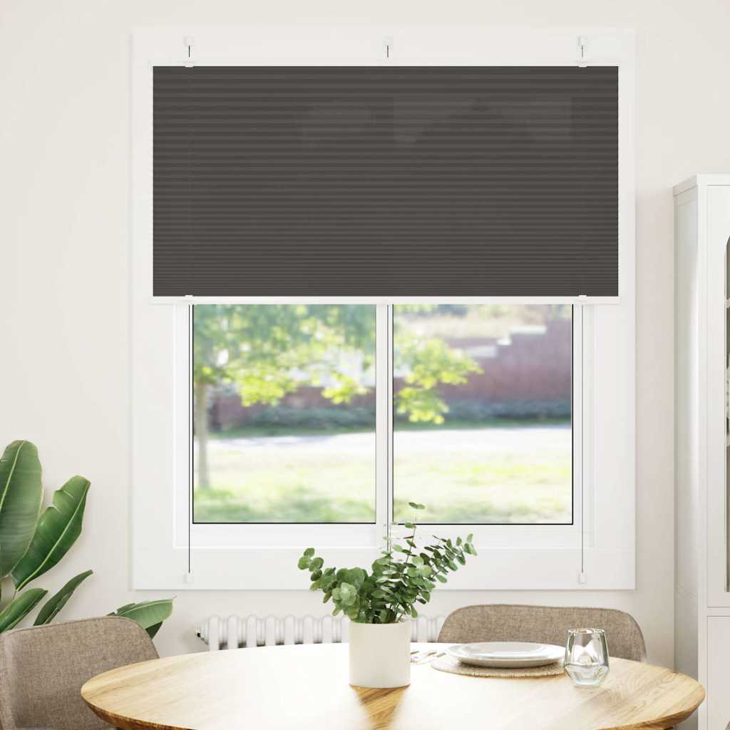 Tenda Plissettata Nera 120x100 cm Larghezza Tessuto 119,4 cm