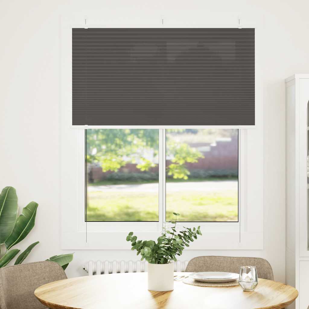 Tenda Plissettata Nera 105x150 cm Larghezza Tessuto 104,4 cm | homemem39