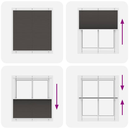 Tenda Plissettata Nera 115x150 cm Larghezza Tessuto 114,4 cm