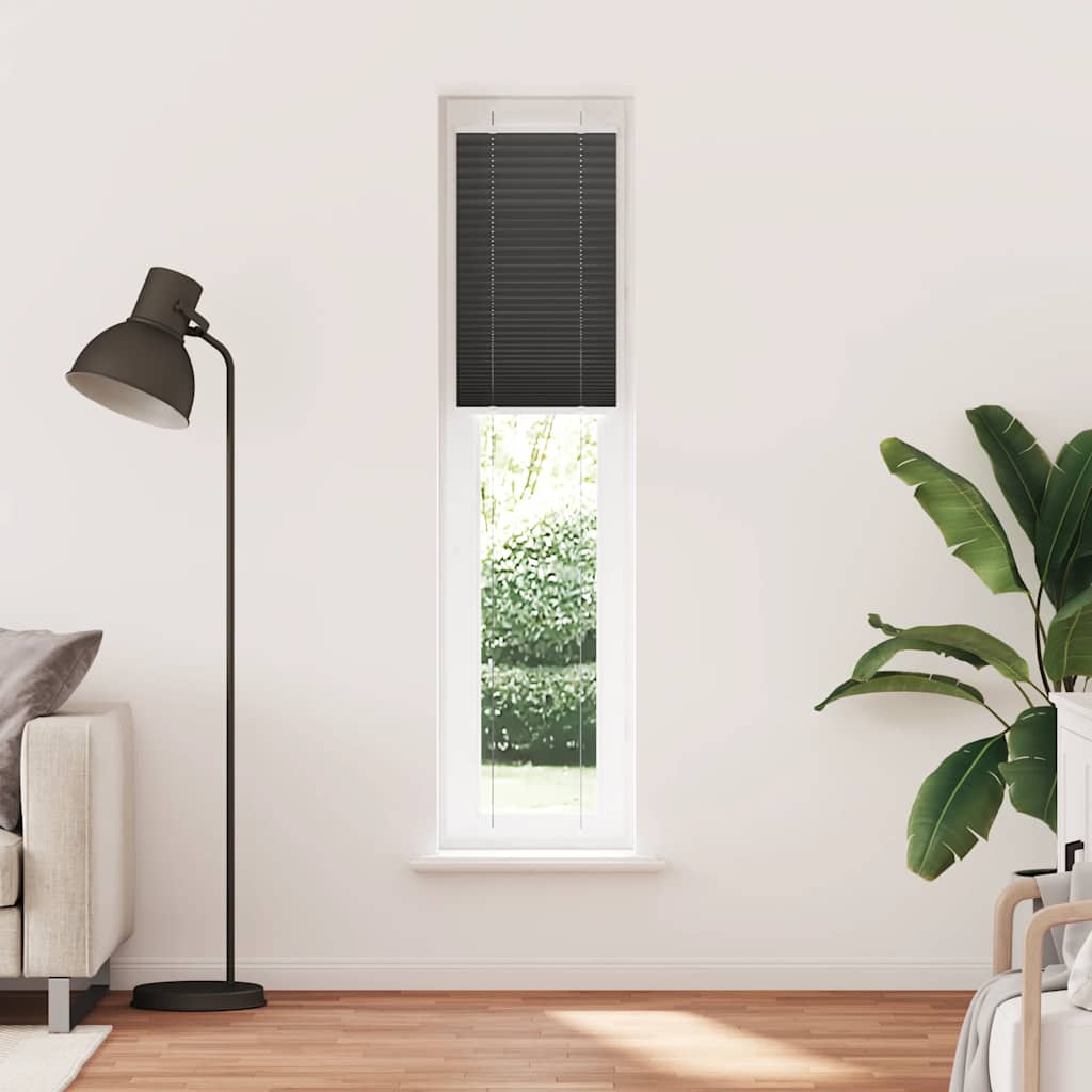 Tenda Plissettata Nera 40x200 cm Larghezza Tessuto 39,4 cm | homemem39