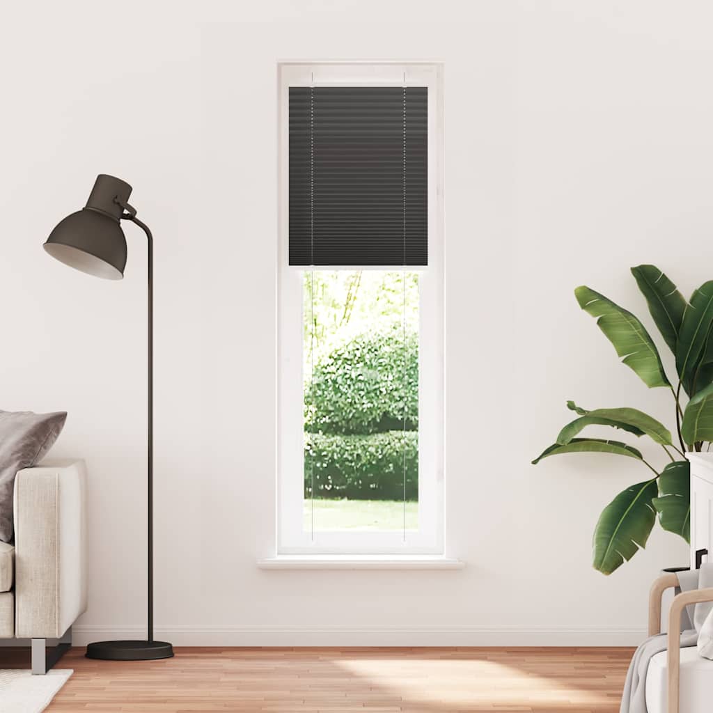 Tenda Plissettata Nera 55x200 cm Larghezza Tessuto 54,4 cm | homemem39