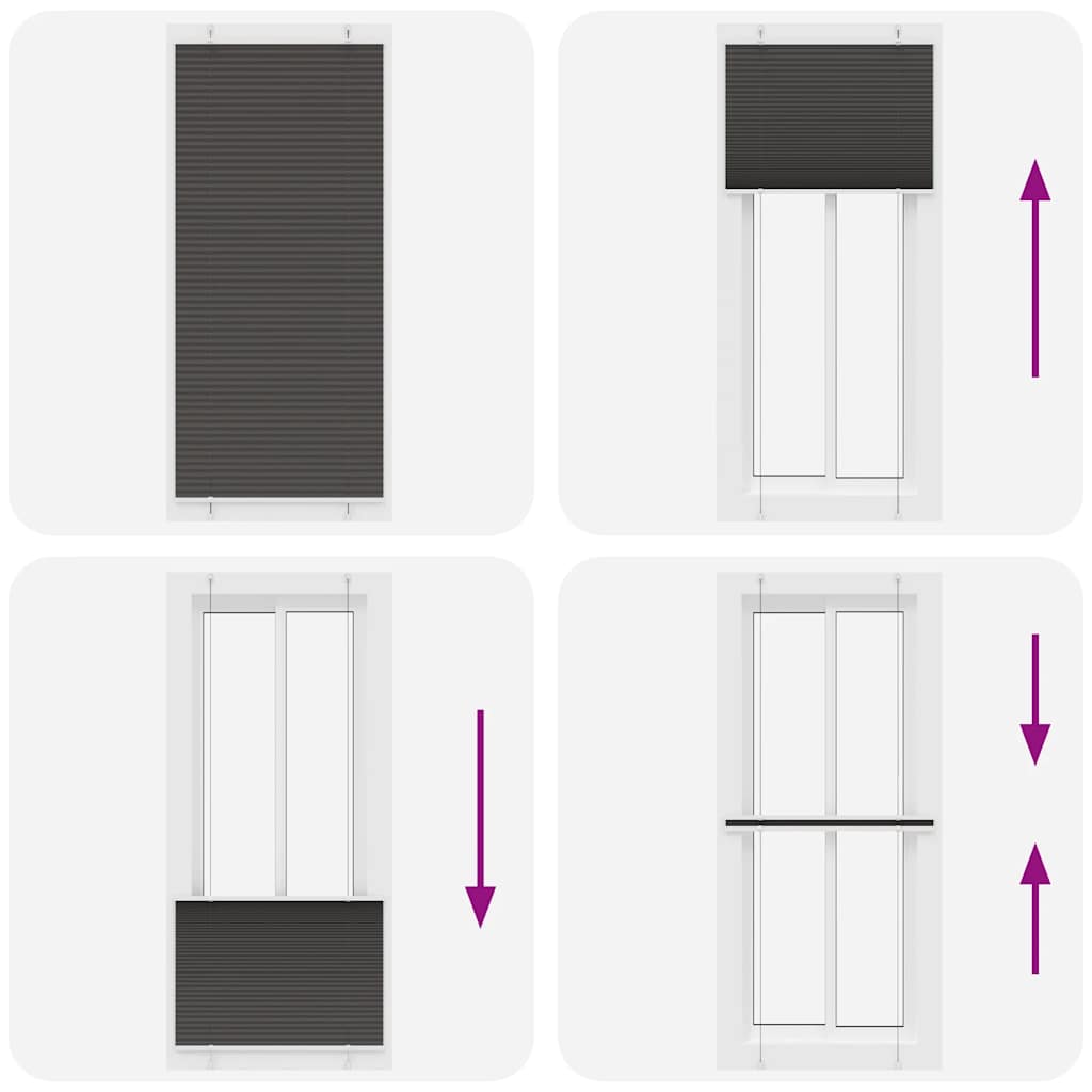 Tenda Plissettata Nera 85x200 cm Larghezza Tessuto 84,4 cm | homemem39