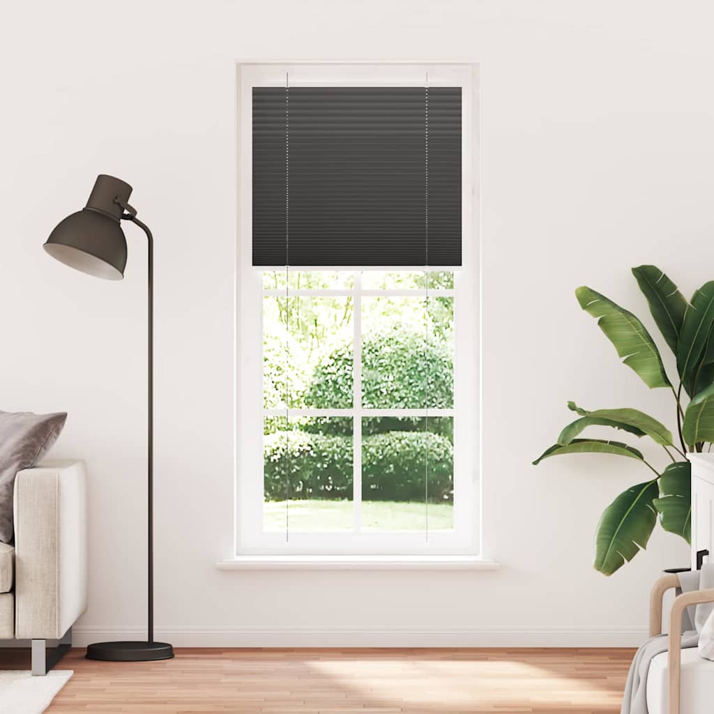Tenda Plissettata Nera 95x200 cm Larghezza Tessuto 94,4 cm | homemem39