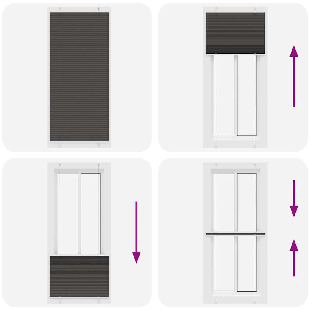 Tenda Plissettata Nera 95x200 cm Larghezza Tessuto 94,4 cm | homemem39
