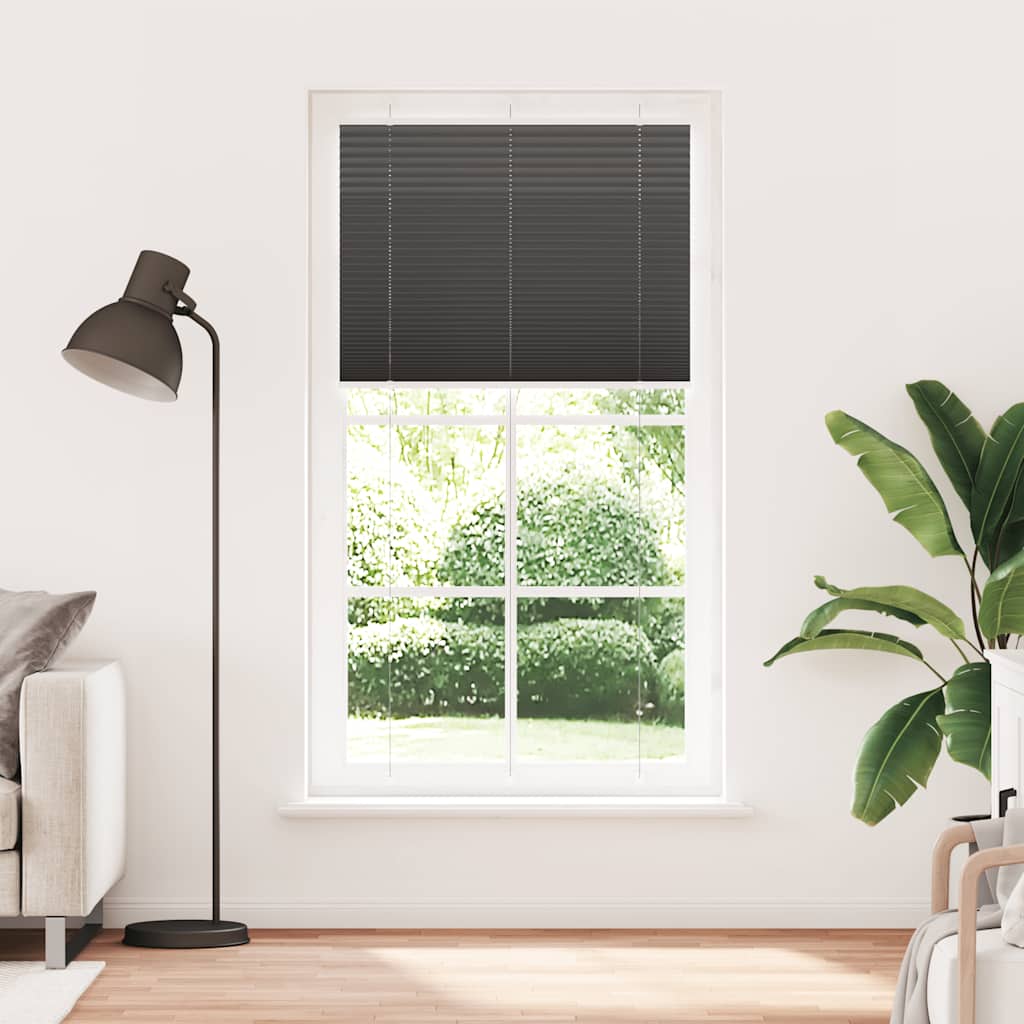 Tenda Plissettata Nera 110x200 cm Larghezza Tessuto 109,4 cm | homemem39