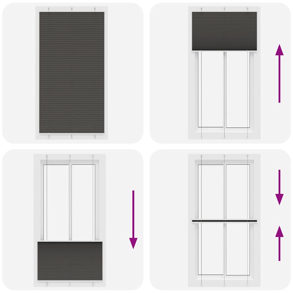 Tenda Plissettata Nera 110x200 cm Larghezza Tessuto 109,4 cm | homemem39