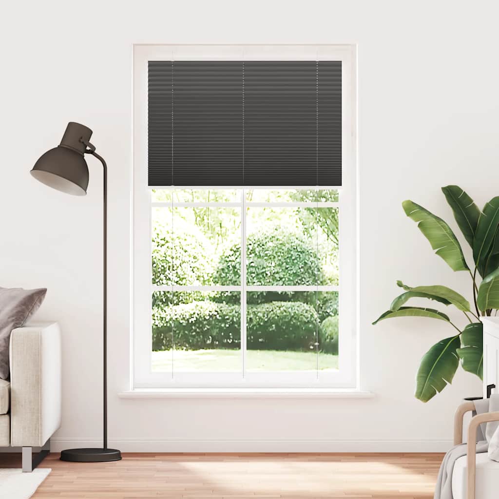 Tenda Plissettata Nera 115x200 cm Larghezza Tessuto 114,4 cm