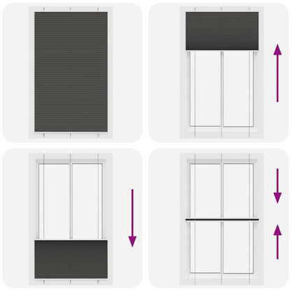 Tenda Plissettata Nera 115x200 cm Larghezza Tessuto 114,4 cm | homemem39