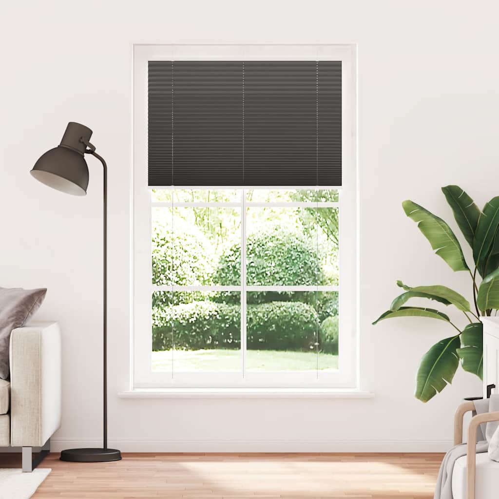 Tenda Plissettata Nera 120x200 cm Larghezza Tessuto 119,4 cm