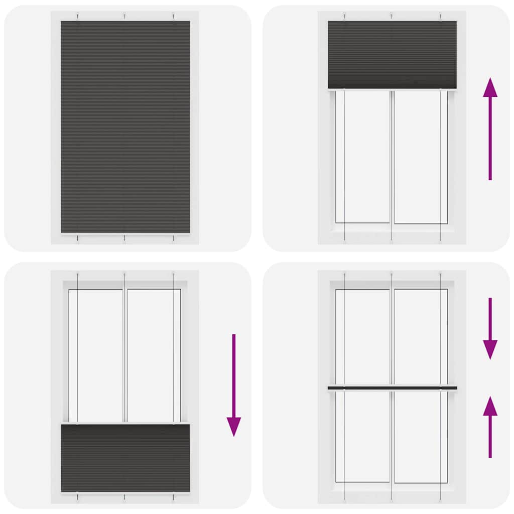 Tenda Plissettata Nera 120x200 cm Larghezza Tessuto 119,4 cm | homemem39