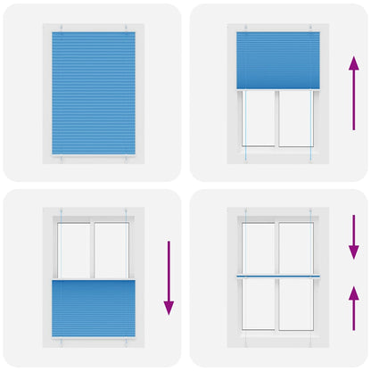 Tenda Plissettata Blu 95x100 cm Larghezza Tessuto 94,4 cm | homemem39