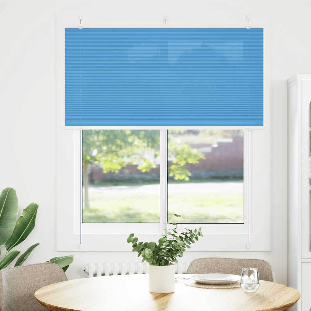 Tenda Plissettata Blu 120x100 cm Larghezza Tessuto 119,4 cm | homemem39