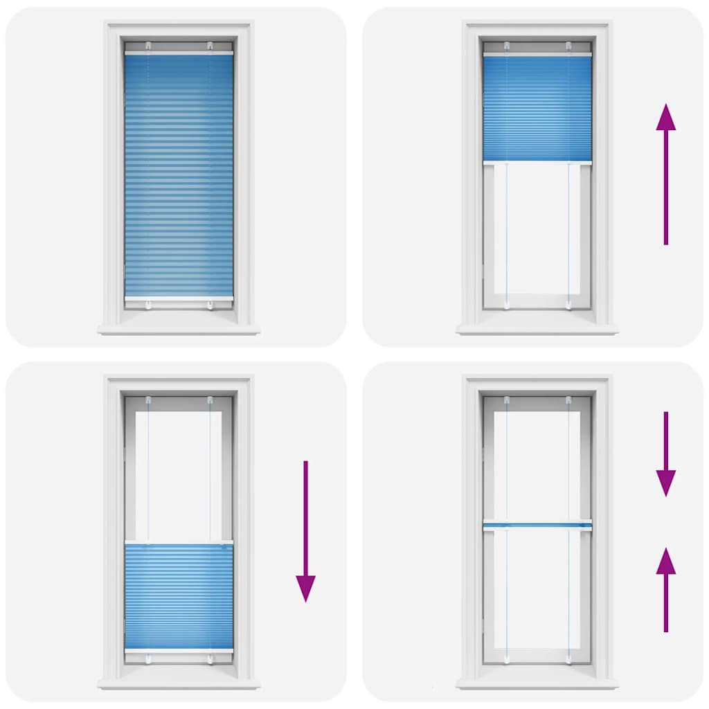 Tenda Plissettata Blu 55x150 cm Larghezza Tessuto 54,4 cm | homemem39