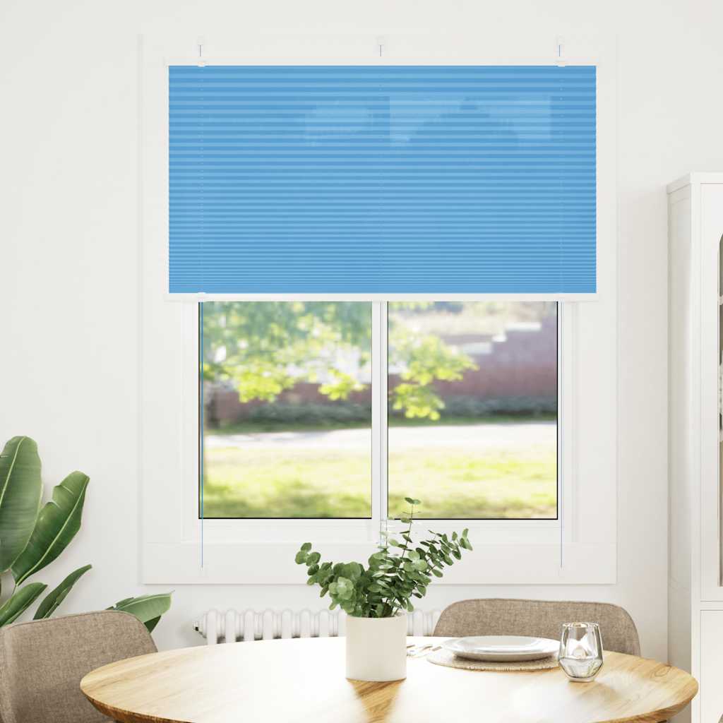 Tenda Plissettata Blu 110x150 cm Larghezza Tessuto 109,4 cm | homemem39