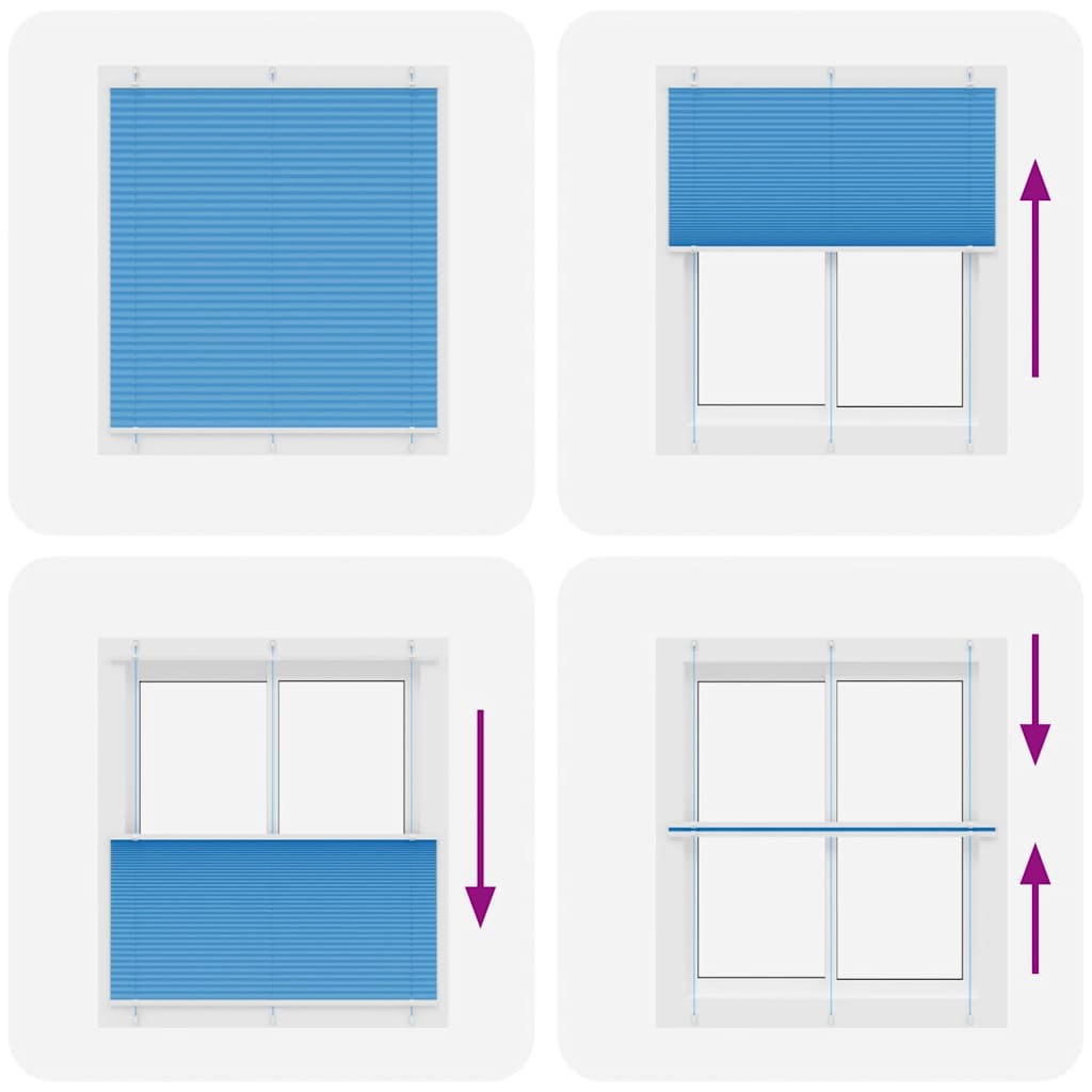 Tenda Plissettata Blu 115x150 cm Larghezza Tessuto 114,4 cm | homemem39