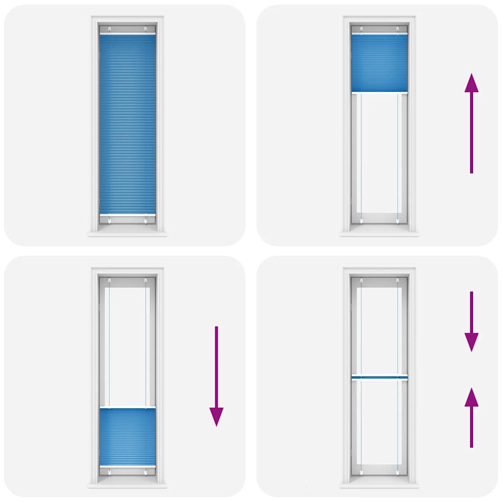 Tenda Plissettata Blu 55x200 cm Larghezza Tessuto 54,4 cm | homemem39