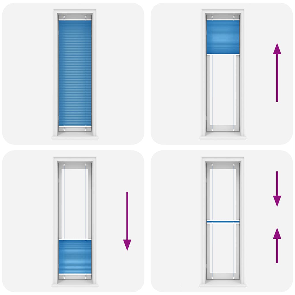 Tenda Plissettata Blu 60x200 cm Larghezza Tessuto 59,4 cm | homemem39