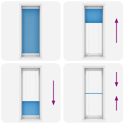 Tenda Plissettata Blu 80x200 cm Larghezza Tessuto 79,4 cm | homemem39