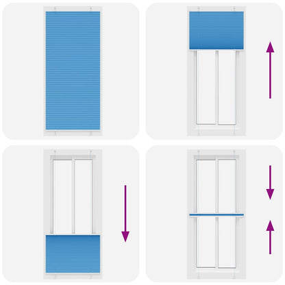 Tenda Plissettata Blu 100x200 cm Larghezza Tessuto 99,4 cm | homemem39
