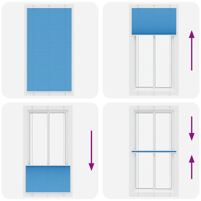 Tenda Plissettata Blu 110x200 cm Larghezza Tessuto 109,4 cm | homemem39