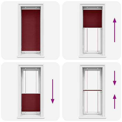 Tenda Plissettata Rosso Bordeaux 65x100 cm Larghezza Tessuto | homemem39