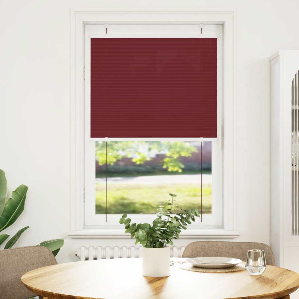 Tenda Plissettata Rosso Bordeaux 75x100 cm Larghezza Tessuto | homemem39