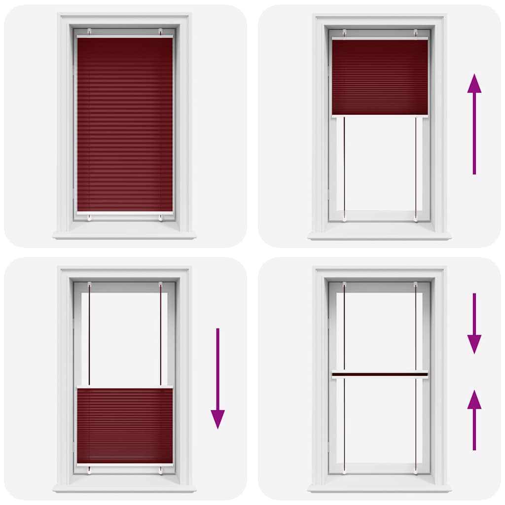 Tenda Plissettata Rosso Bordeaux 75x100 cm Larghezza Tessuto | homemem39
