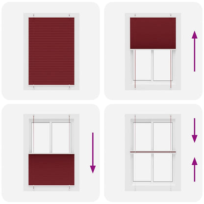Tenda Plissettata Rosso Bordeaux 85x100 cm Larghezza Tessuto | homemem39