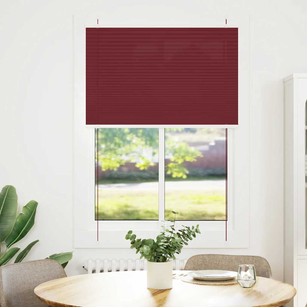 Tenda Plissettata Rosso Bordeaux 100x100 cm Larghezza Tessuto | homemem39