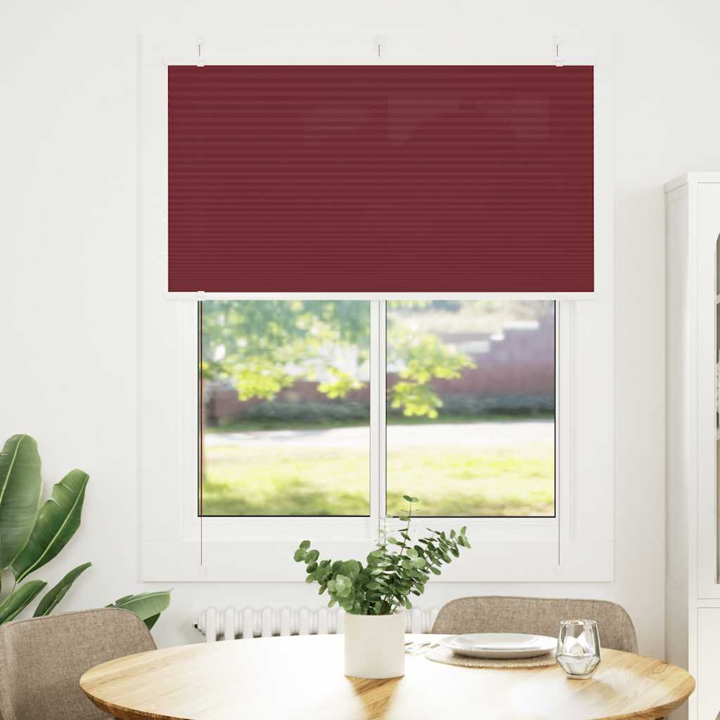 Tenda Plissettata Rosso Bordeaux 105x100 cm Larghezza Tessuto | homemem39