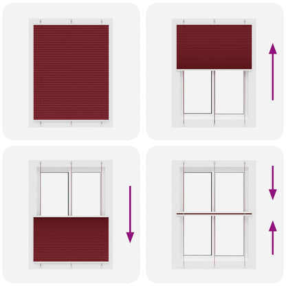 Tenda Plissettata Rosso Bordeaux 105x100 cm Larghezza Tessuto | homemem39
