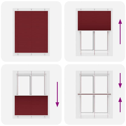 Tenda Plissettata Rosso Bordeaux 110x100 cm Larghezza Tessuto | homemem39