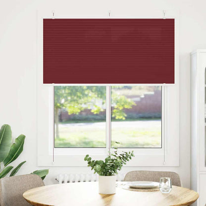 Tenda Plissettata Rosso Bordeaux 120x100 cm Larghezza Tessuto