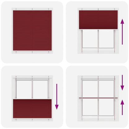 Tenda Plissettata Rosso Bordeaux 120x100 cm Larghezza Tessuto