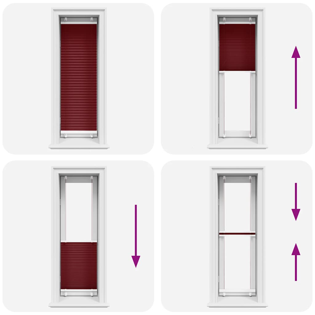 Tenda Plissettata Rosso Bordeaux 45x150 cm Larghezza Tessuto | homemem39