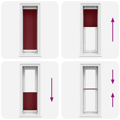 Tenda Plissettata Rosso Bordeaux 45x150 cm Larghezza Tessuto | homemem39