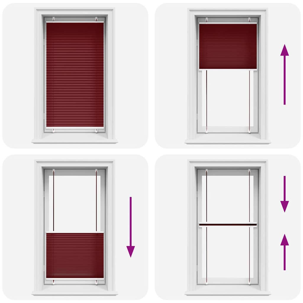 Tenda Plissettata Rosso Bordeaux 75x150 cm Larghezza Tessuto | homemem39