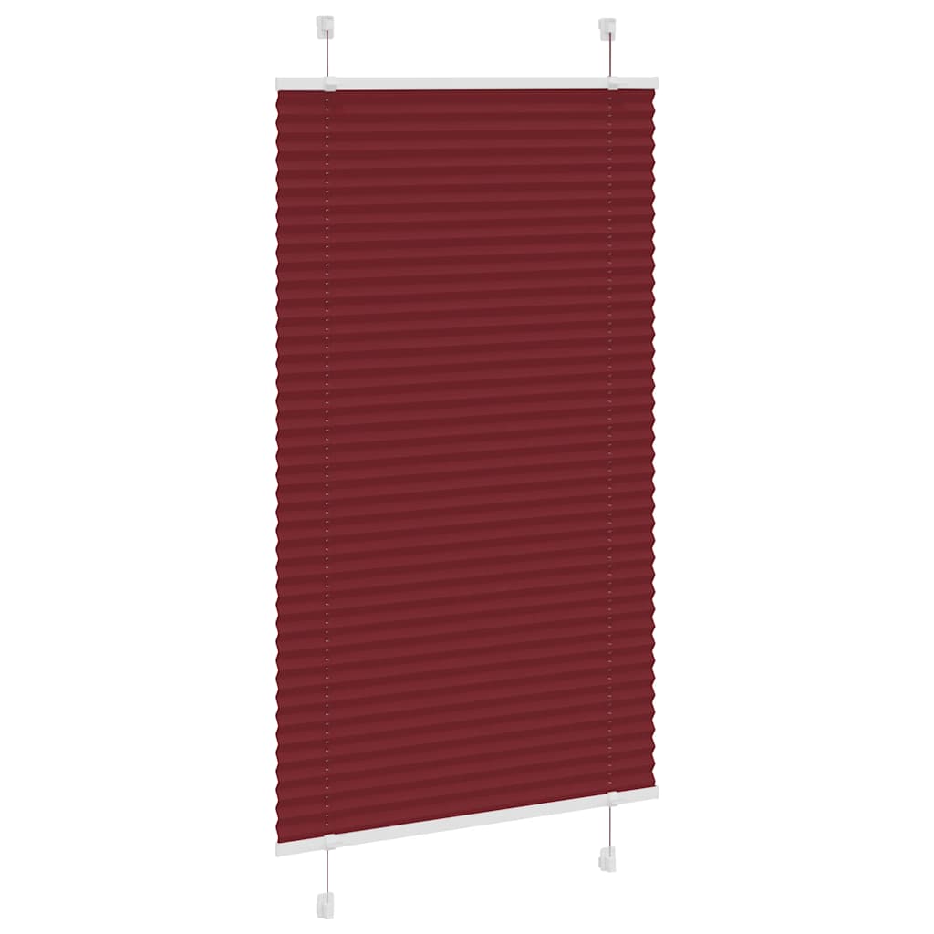 Tenda Plissettata Rosso Bordeaux 80x150 cm Larghezza Tessuto | homemem39