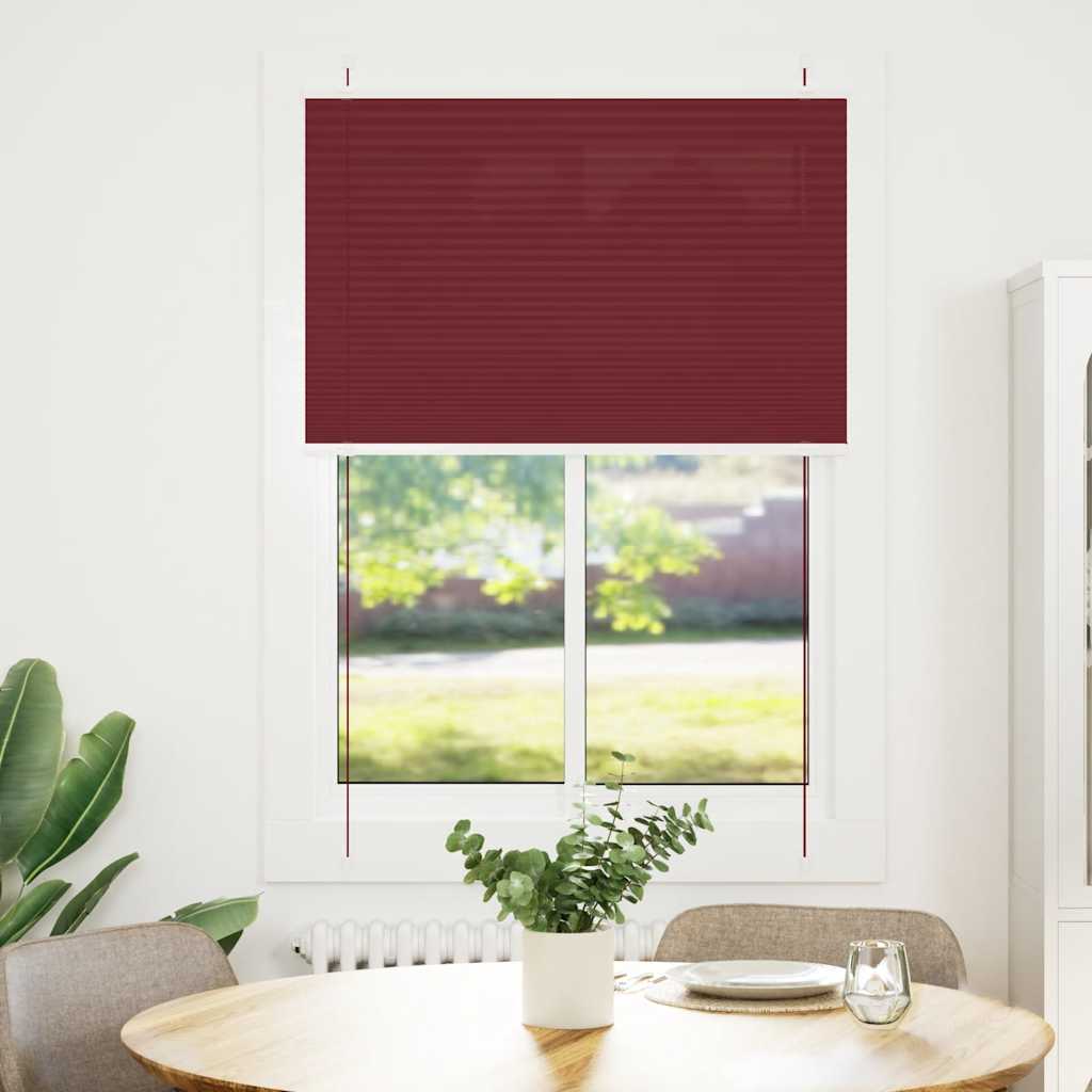 Tenda Plissettata Rosso Bordeaux 100x150 cm Larghezza Tessuto | homemem39