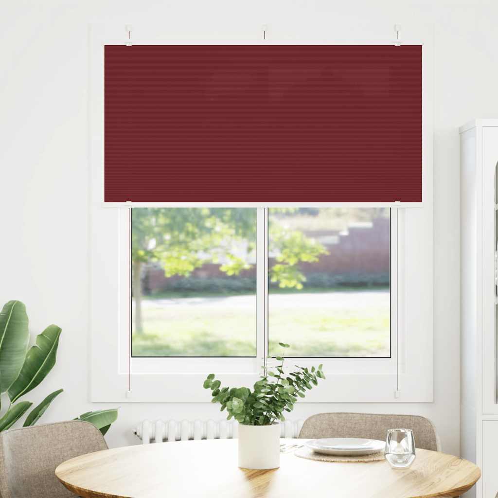 Tenda Plissettata Rosso Bordeaux 115x150 cm Larghezza Tessuto | homemem39