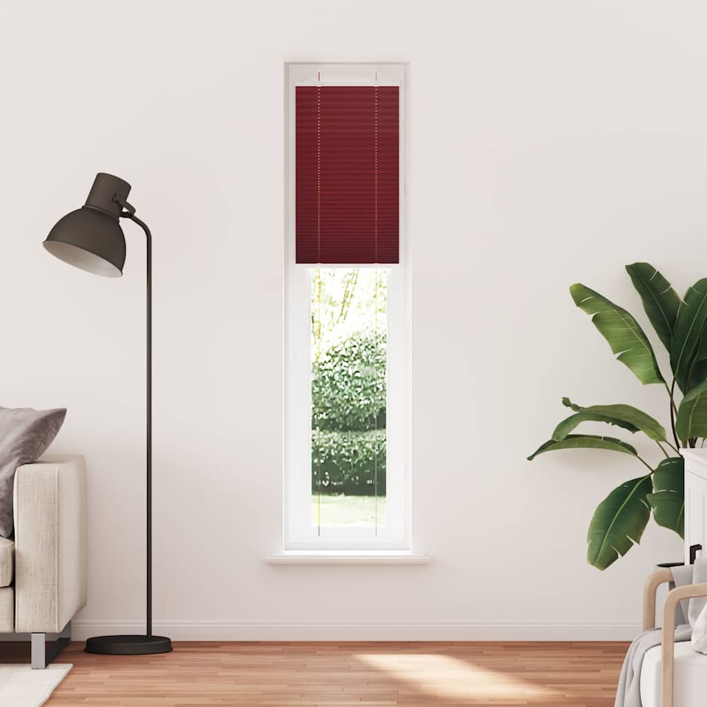 Tenda Plissettata Rosso Bordeaux 40x200 cm Larghezza Tessuto