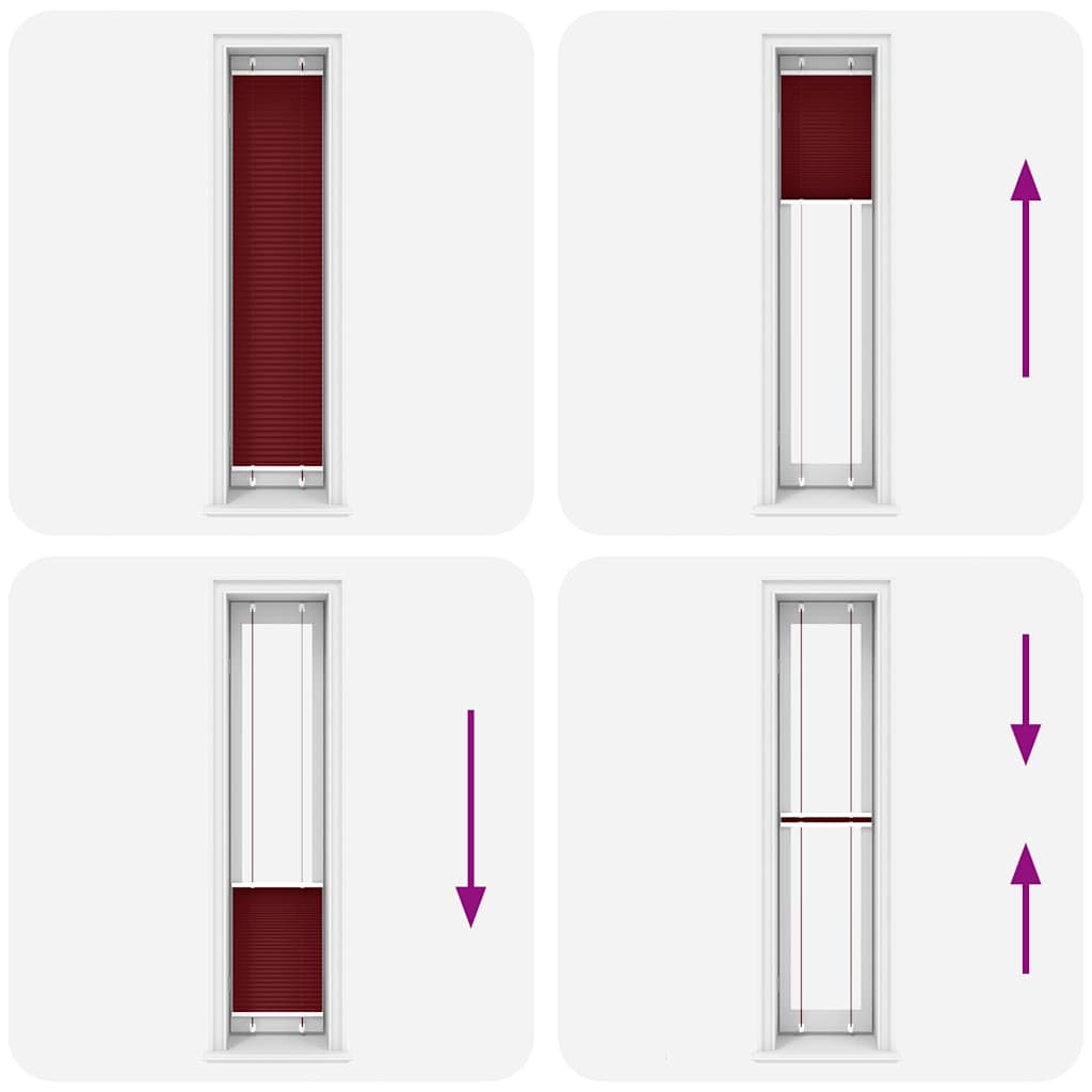 Tenda Plissettata Rosso Bordeaux 40x200 cm Larghezza Tessuto | homemem39