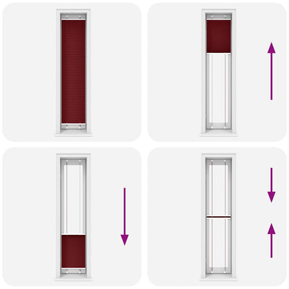 Tenda Plissettata Rosso Bordeaux 40x200 cm Larghezza Tessuto | homemem39