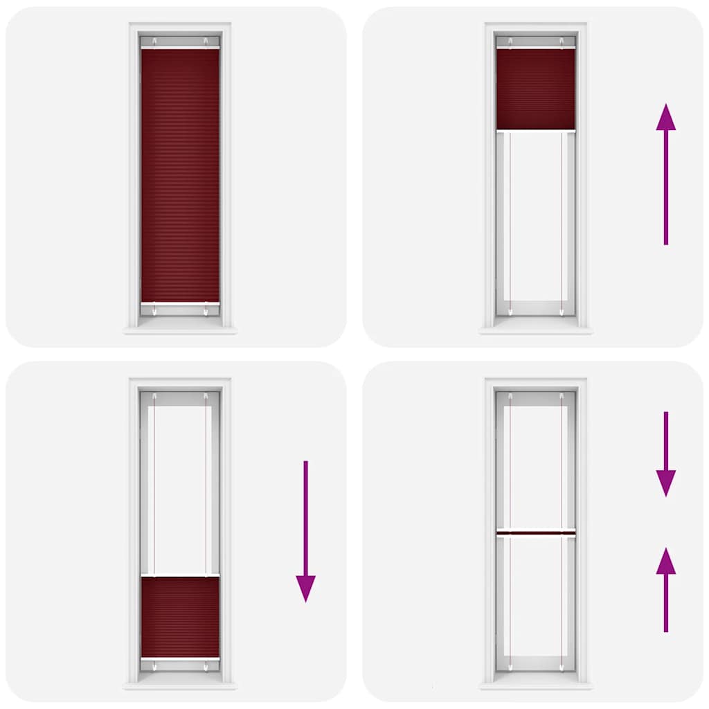 Tenda Plissettata Rosso Bordeaux 60x200 cm Larghezza Tessuto | homemem39