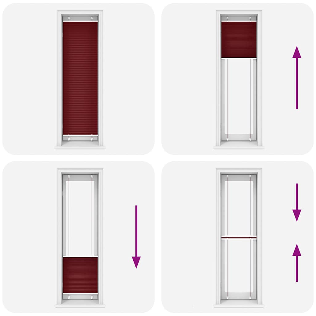 Tenda Plissettata Rosso Bordeaux 65x200 cm Larghezza Tessuto | homemem39