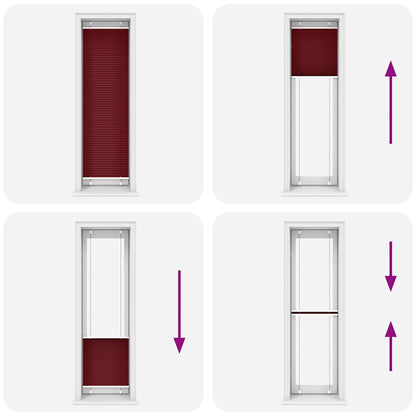 Tenda Plissettata Rosso Bordeaux 65x200 cm Larghezza Tessuto | homemem39